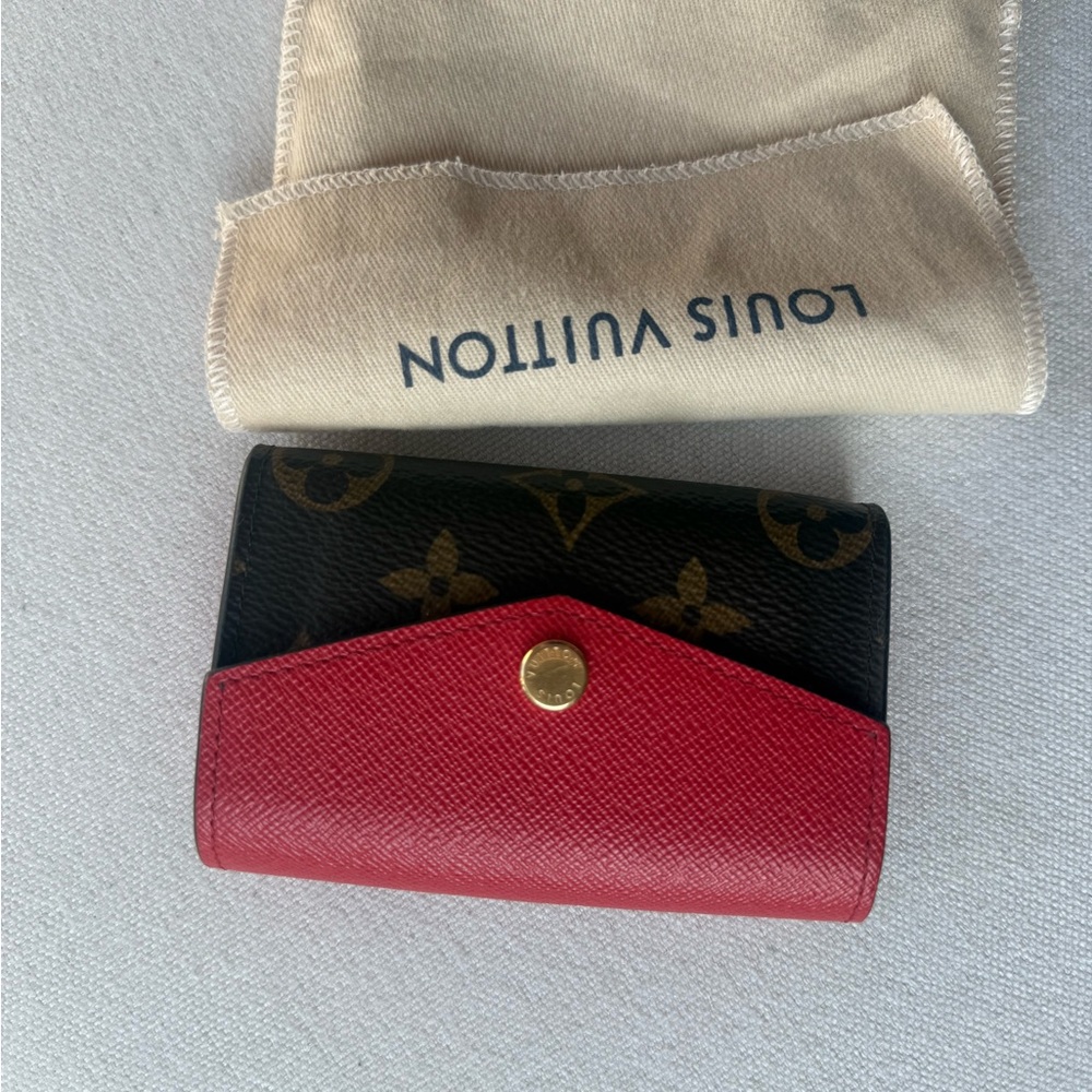 Louis Vuitton Red and Brown Card Holder